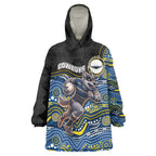 Custom Cowboys Wearable Blanket Hoodie Cattle Dog Mascot With Aboriginal Indigenous