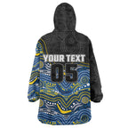 Custom Cowboys Wearable Blanket Hoodie Cattle Dog Mascot With Aboriginal Indigenous