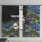Custom Cowboys Window Curtain Cattle Dog Mascot With Aboriginal Indigenous