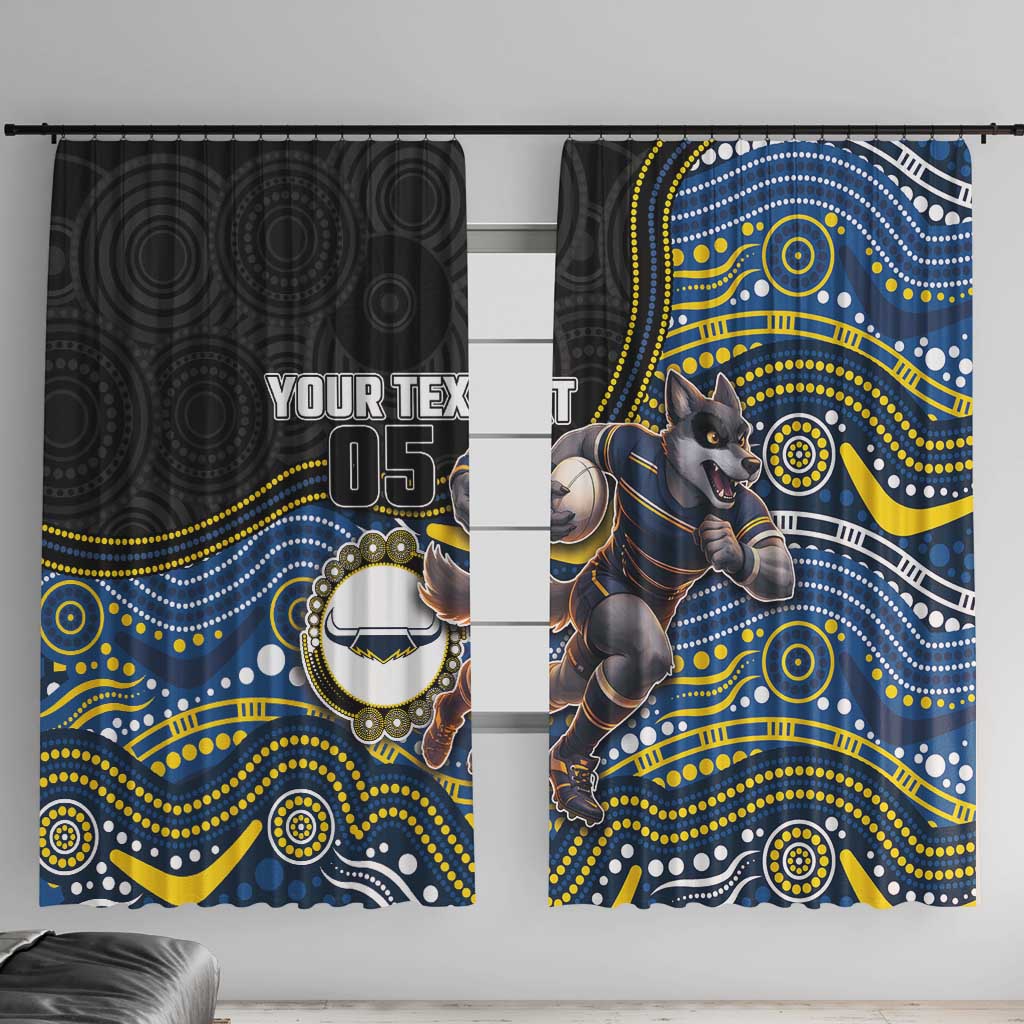 Custom Cowboys Window Curtain Cattle Dog Mascot With Aboriginal Indigenous