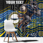 Custom Cowboys Window Curtain Cattle Dog Mascot With Aboriginal Indigenous