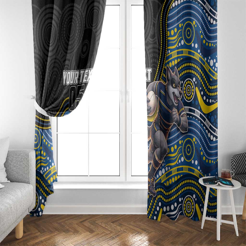 Custom Cowboys Window Curtain Cattle Dog Mascot With Aboriginal Indigenous