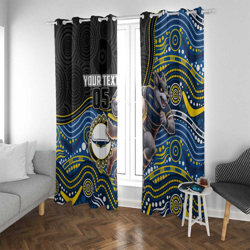 Custom Cowboys Window Curtain Cattle Dog Mascot With Aboriginal Indigenous