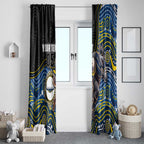 Custom Cowboys Window Curtain Cattle Dog Mascot With Aboriginal Indigenous
