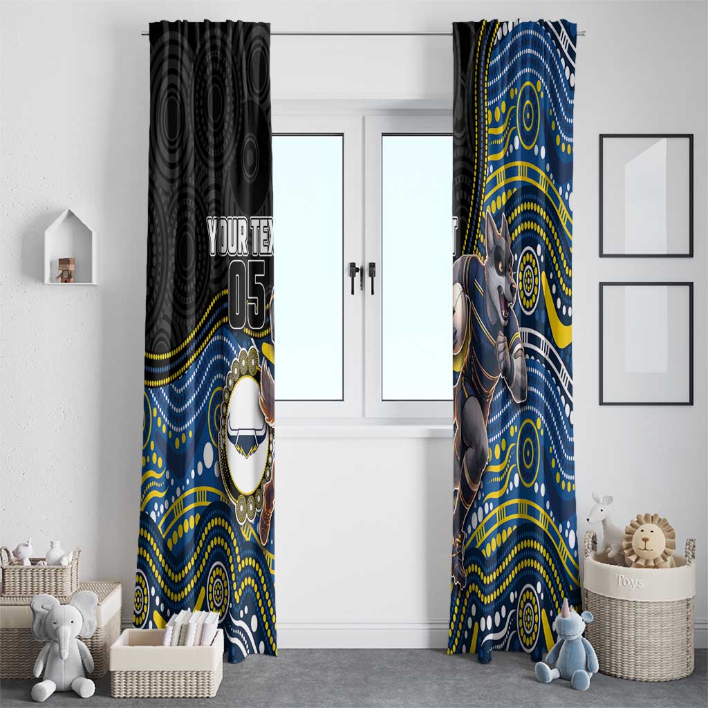 Custom Cowboys Window Curtain Cattle Dog Mascot With Aboriginal Indigenous