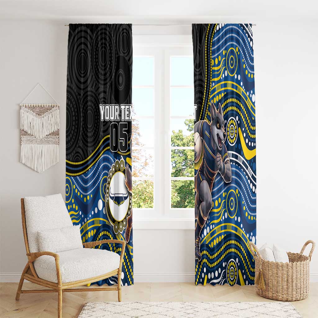 Custom Cowboys Window Curtain Cattle Dog Mascot With Aboriginal Indigenous