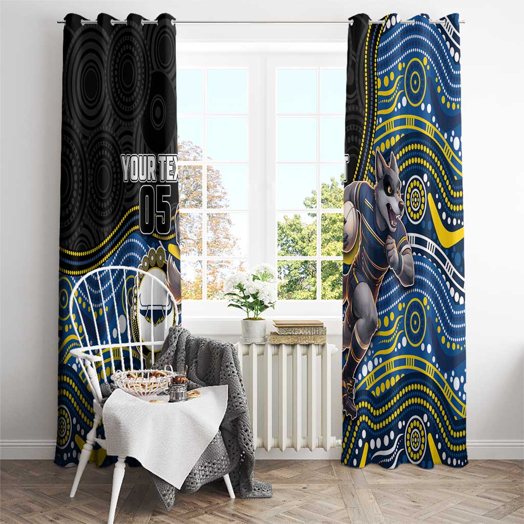 Custom Cowboys Window Curtain Cattle Dog Mascot With Aboriginal Indigenous