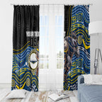 Custom Cowboys Window Curtain Cattle Dog Mascot With Aboriginal Indigenous