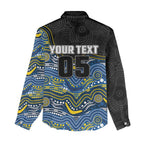 Custom Cowboys Women Casual Shirt Cattle Dog Mascot With Aboriginal Indigenous