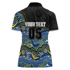 Custom Cowboys Women Polo Shirt Cattle Dog Mascot With Aboriginal Indigenous