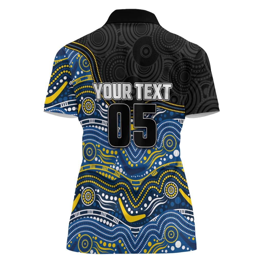 Custom Cowboys Women Polo Shirt Cattle Dog Mascot With Aboriginal Indigenous