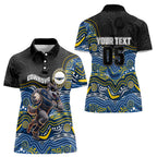 Custom Cowboys Women Polo Shirt Cattle Dog Mascot With Aboriginal Indigenous