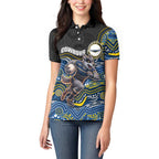 Custom Cowboys Women Polo Shirt Cattle Dog Mascot With Aboriginal Indigenous