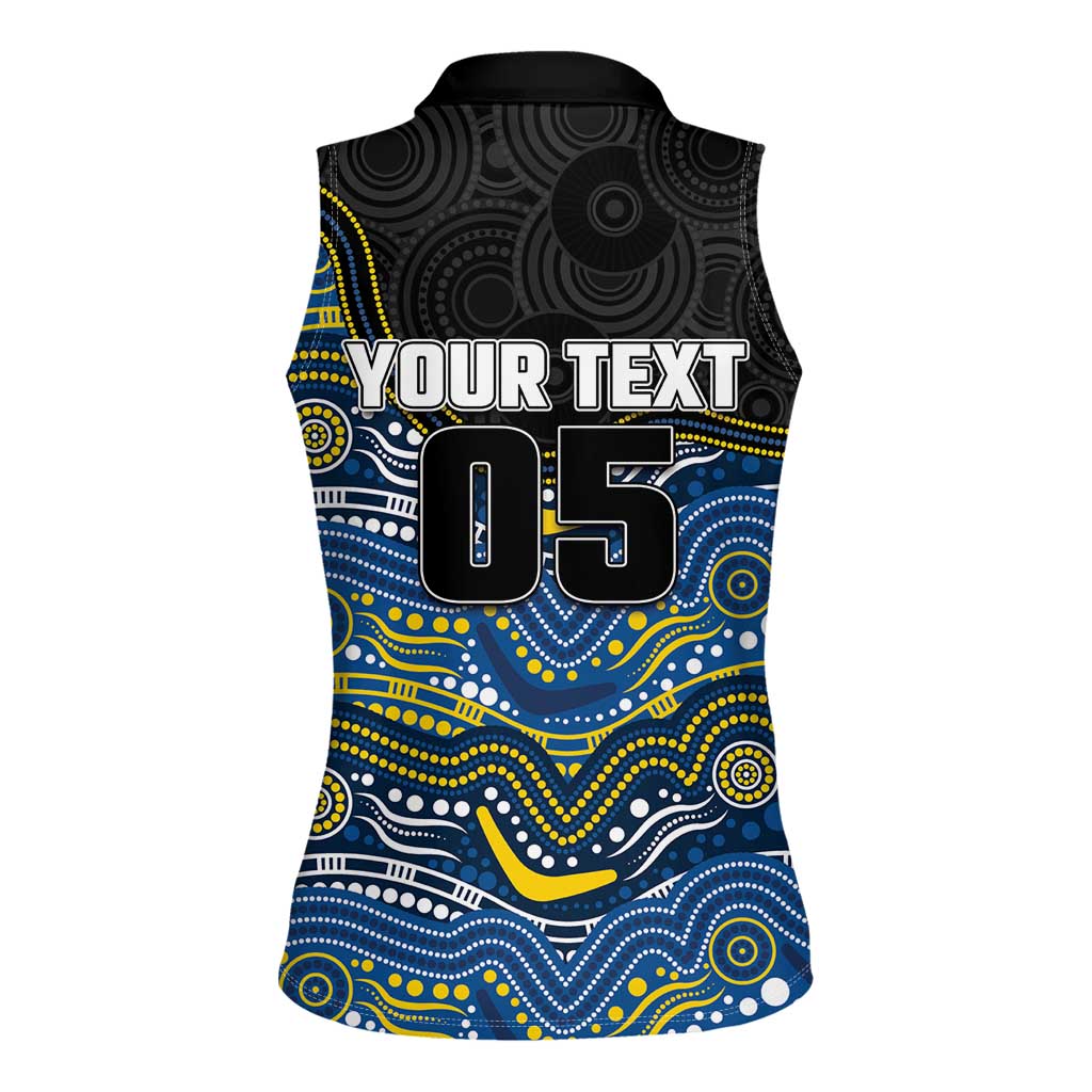 Custom Cowboys Women Sleeveless Polo Shirt Cattle Dog Mascot With Aboriginal Indigenous