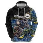 Custom Cowboys Zip Hoodie Cattle Dog Mascot With Aboriginal Indigenous