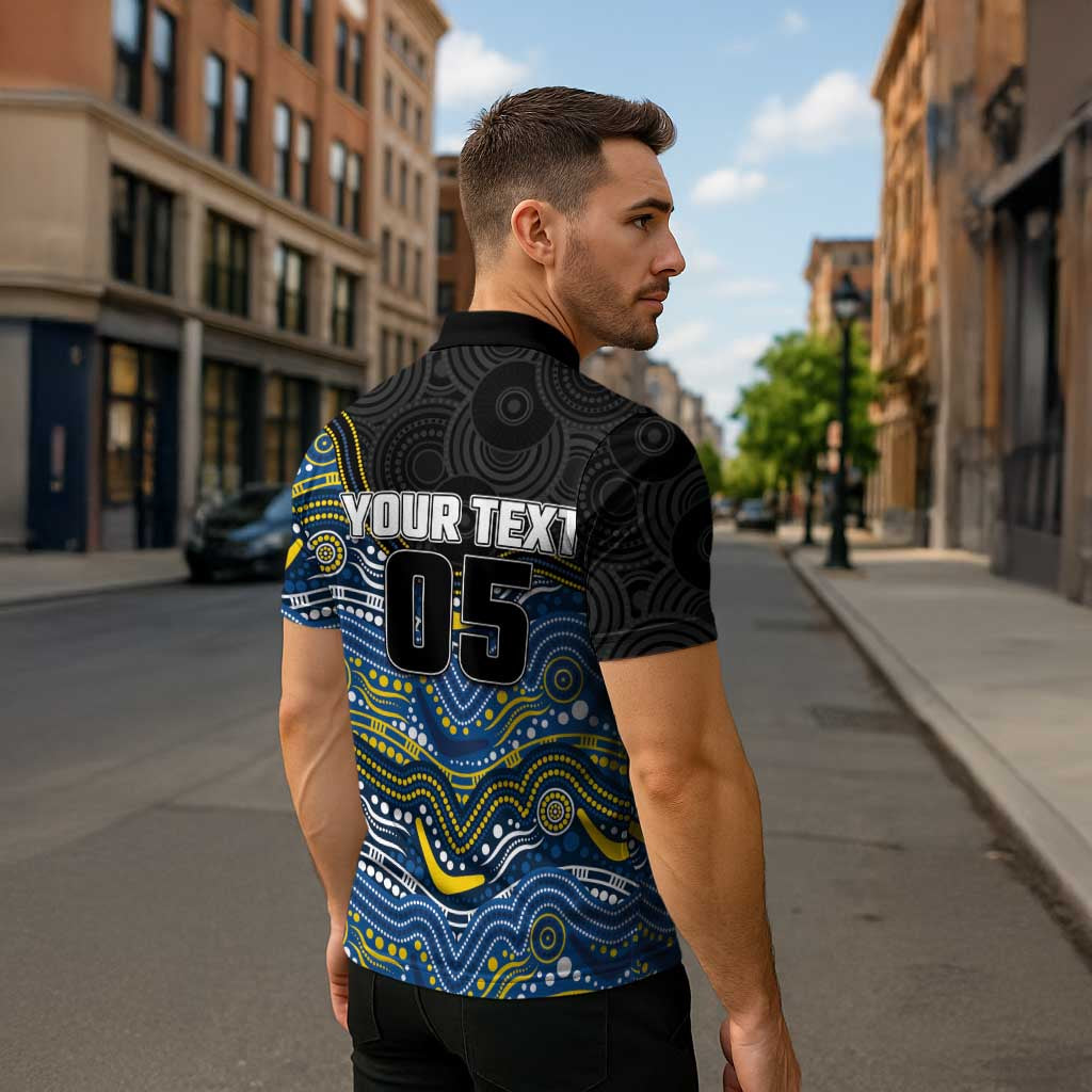 Custom Cowboys Zipper Polo Shirt Cattle Dog Mascot With Aboriginal Indigenous