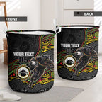 Custom Panthers Laundry Basket Warrior Mascot With Aboriginal Indigenous