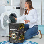 Custom Panthers Laundry Basket Warrior Mascot With Aboriginal Indigenous