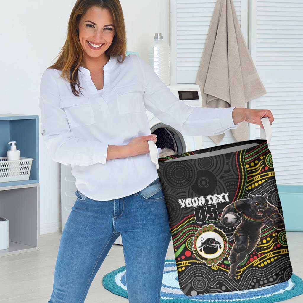 Custom Panthers Laundry Basket Warrior Mascot With Aboriginal Indigenous