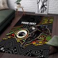 Custom Panthers Area Rug Warrior Mascot With Aboriginal Indigenous