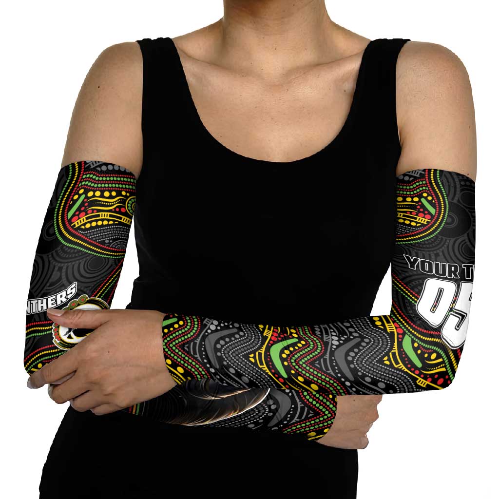 Custom Panthers Arm Sleeves Warrior Mascot With Aboriginal Indigenous