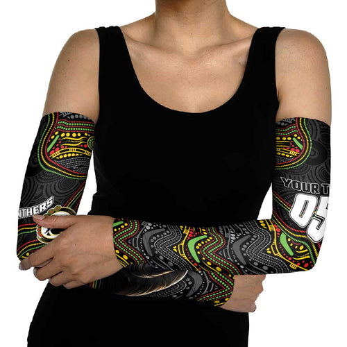 Custom Panthers Arm Sleeves Warrior Mascot With Aboriginal Indigenous