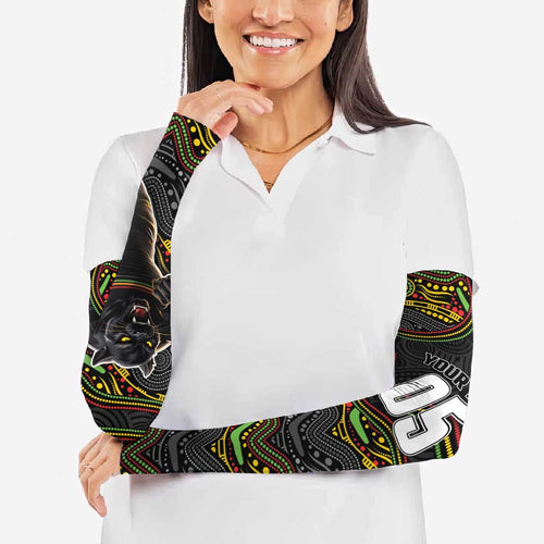 Custom Panthers Arm Sleeves Warrior Mascot With Aboriginal Indigenous