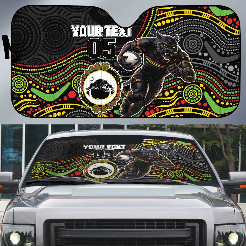 Custom Panthers Auto Sun Shade Warrior Mascot With Aboriginal Indigenous