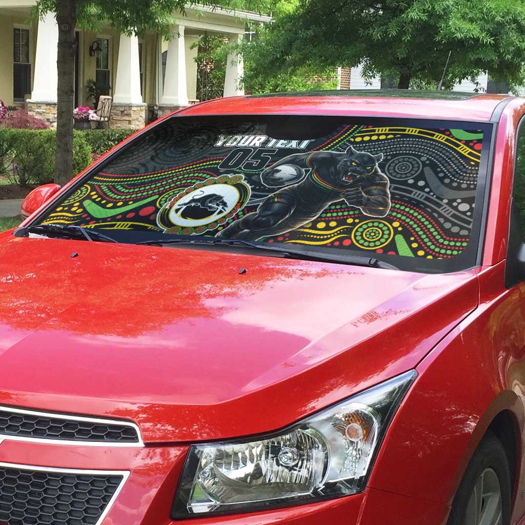 Custom Panthers Auto Sun Shade Warrior Mascot With Aboriginal Indigenous
