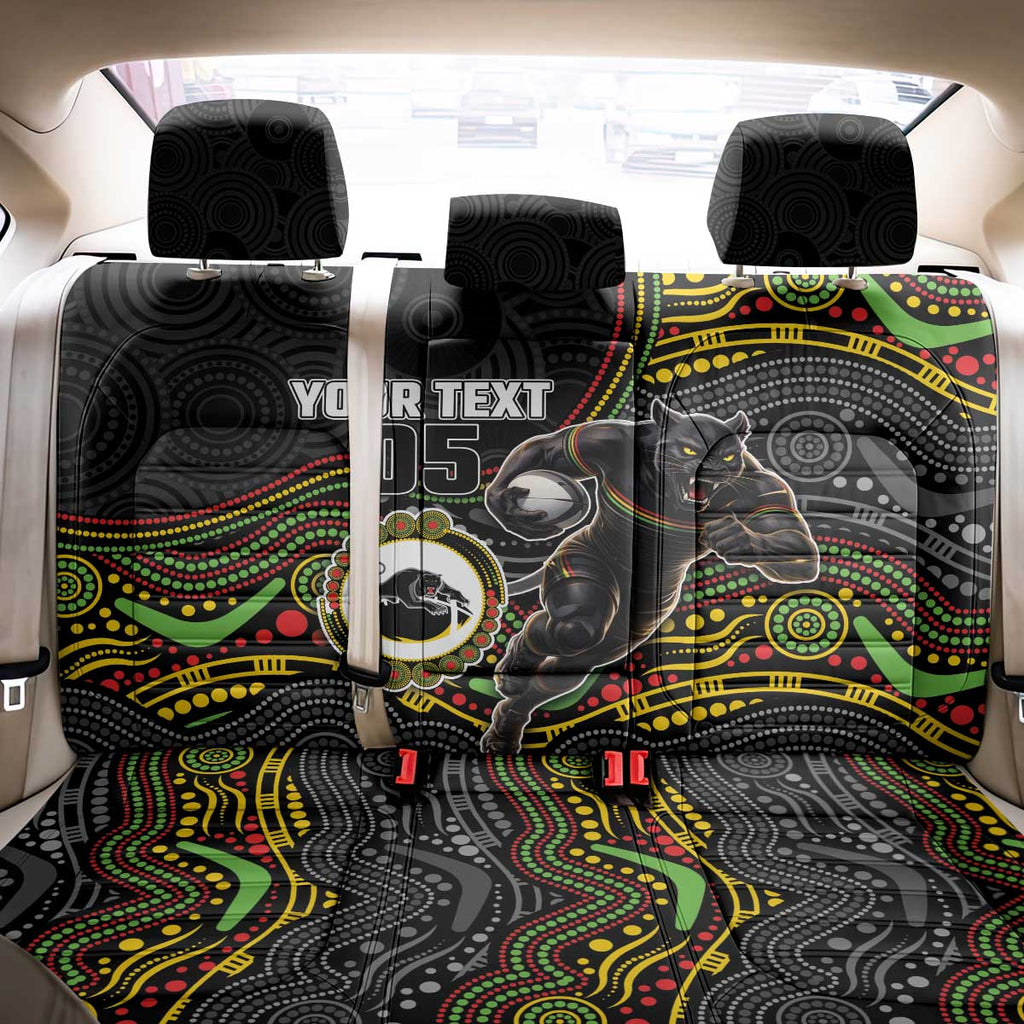 Custom Panthers Back Car Seat Cover Warrior Mascot With Aboriginal Indigenous
