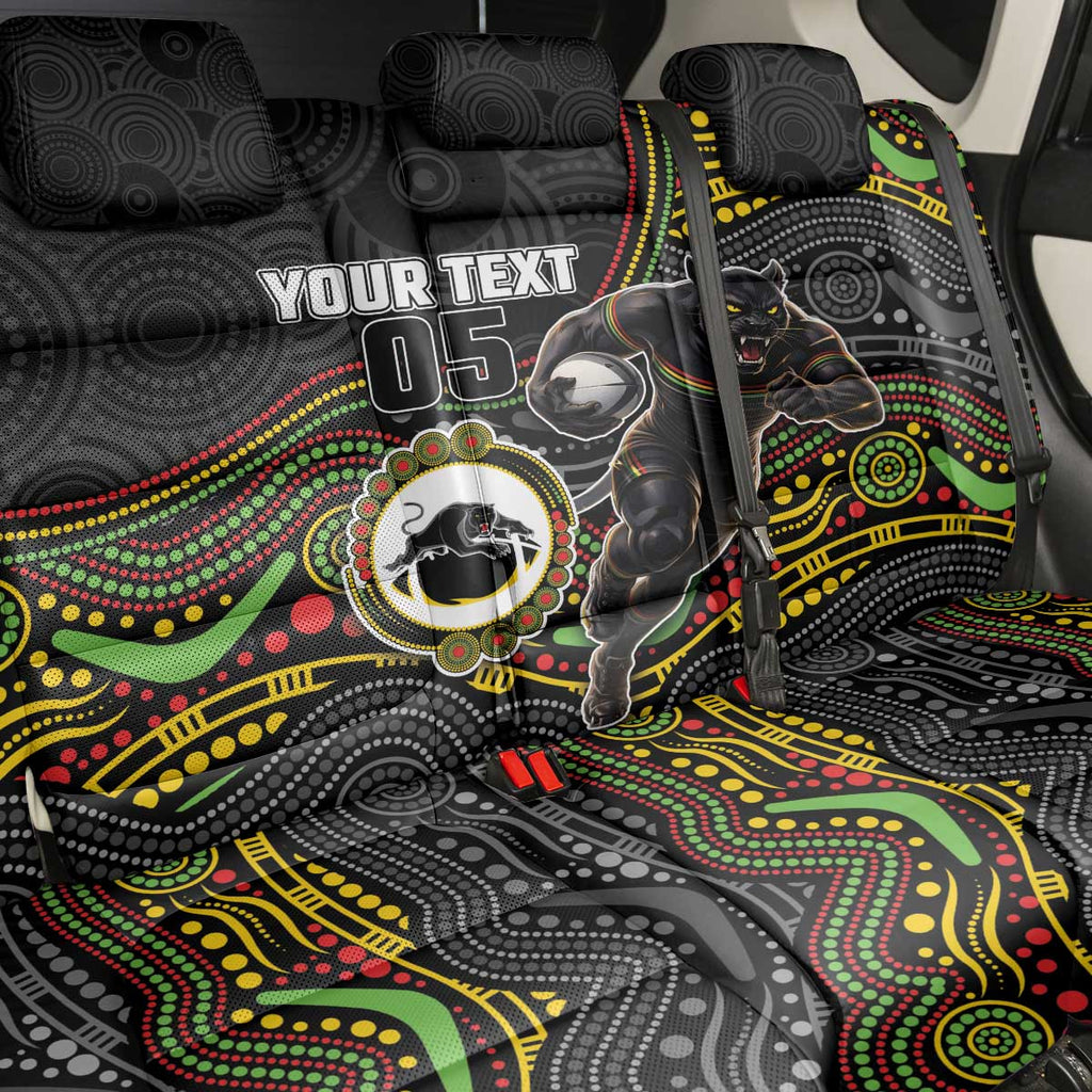 Custom Panthers Back Car Seat Cover Warrior Mascot With Aboriginal Indigenous