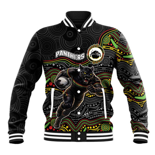 Custom Panthers Baseball Jacket Warrior Mascot With Aboriginal Indigenous