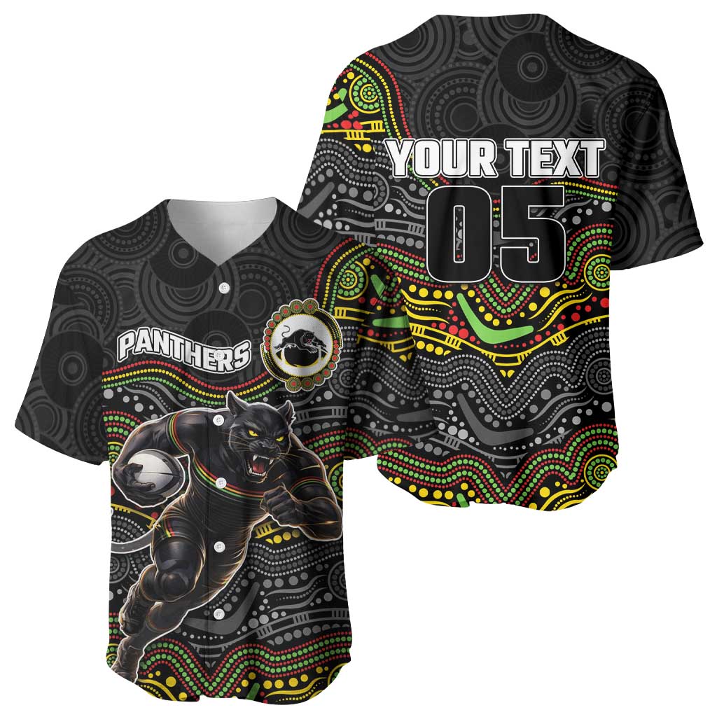 Custom Panthers Baseball Jersey Warrior Mascot With Aboriginal Indigenous