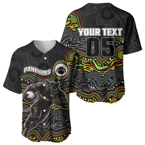 Custom Panthers Baseball Jersey Warrior Mascot With Aboriginal Indigenous