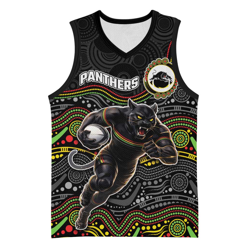 Custom Panthers Basketball Jersey Warrior Mascot With Aboriginal Indigenous