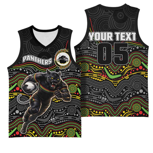 Custom Panthers Basketball Jersey Warrior Mascot With Aboriginal Indigenous