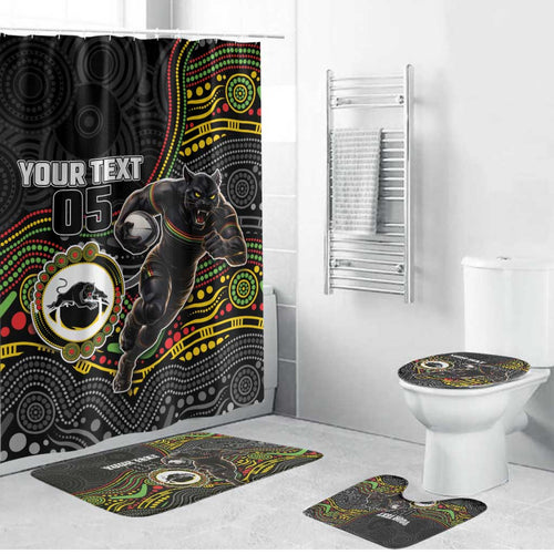 Custom Panthers Bathroom Set Warrior Mascot With Aboriginal Indigenous