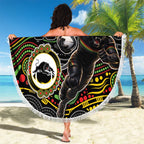 Custom Panthers Beach Blanket Warrior Mascot With Aboriginal Indigenous