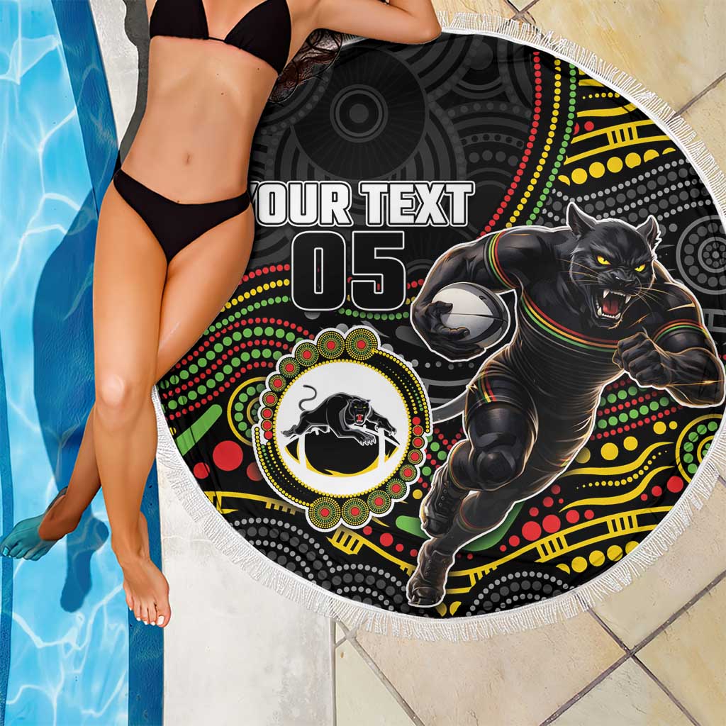 Custom Panthers Beach Blanket Warrior Mascot With Aboriginal Indigenous