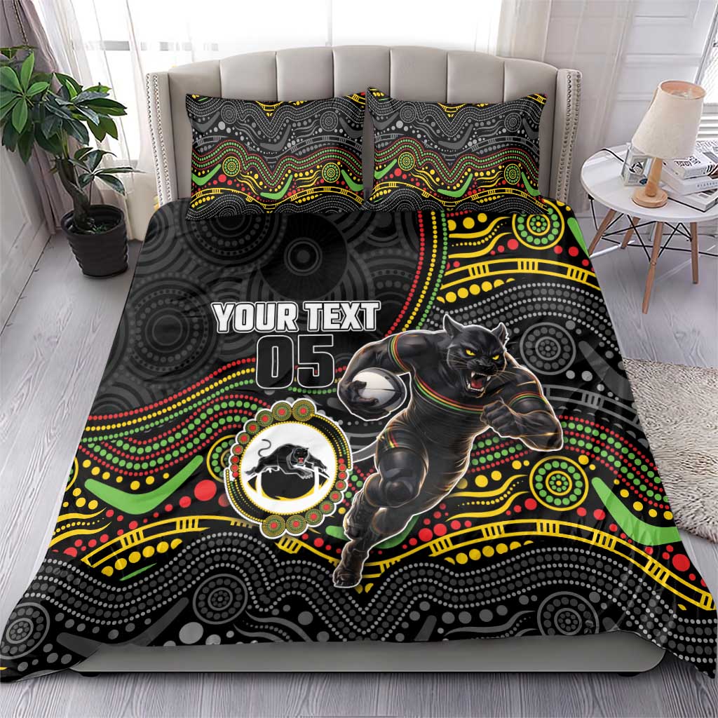 Custom Panthers Bedding Set Warrior Mascot With Aboriginal Indigenous