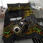 Custom Panthers Bedding Set Warrior Mascot With Aboriginal Indigenous
