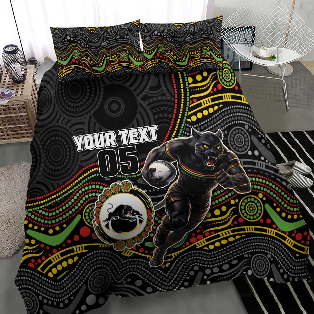 Custom Panthers Bedding Set Warrior Mascot With Aboriginal Indigenous