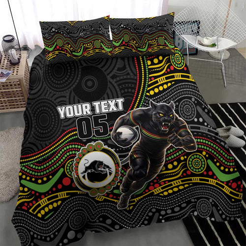 Custom Panthers Bedding Set Warrior Mascot With Aboriginal Indigenous