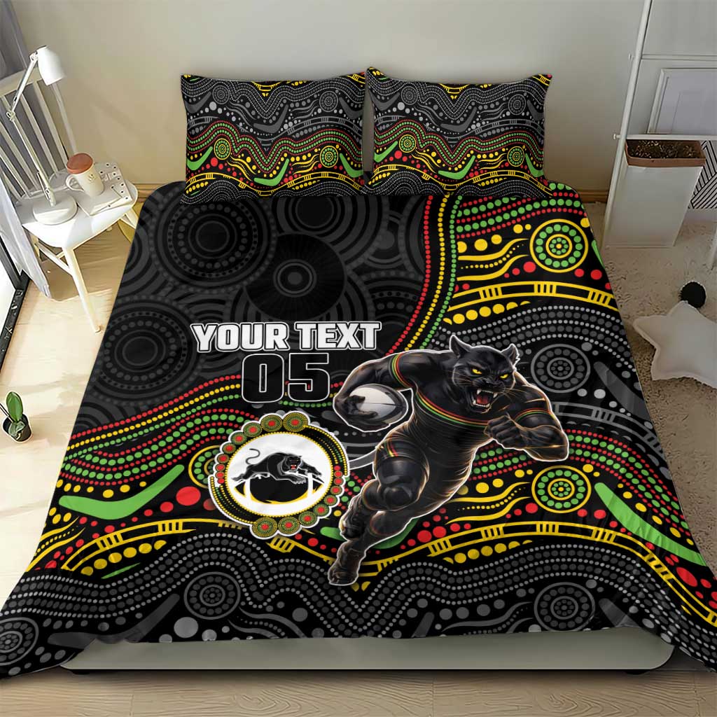 Custom Panthers Bedding Set Warrior Mascot With Aboriginal Indigenous