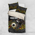 Custom Panthers Bedding Set Warrior Mascot With Aboriginal Indigenous