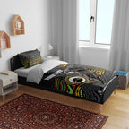 Custom Panthers Bedding Set Warrior Mascot With Aboriginal Indigenous