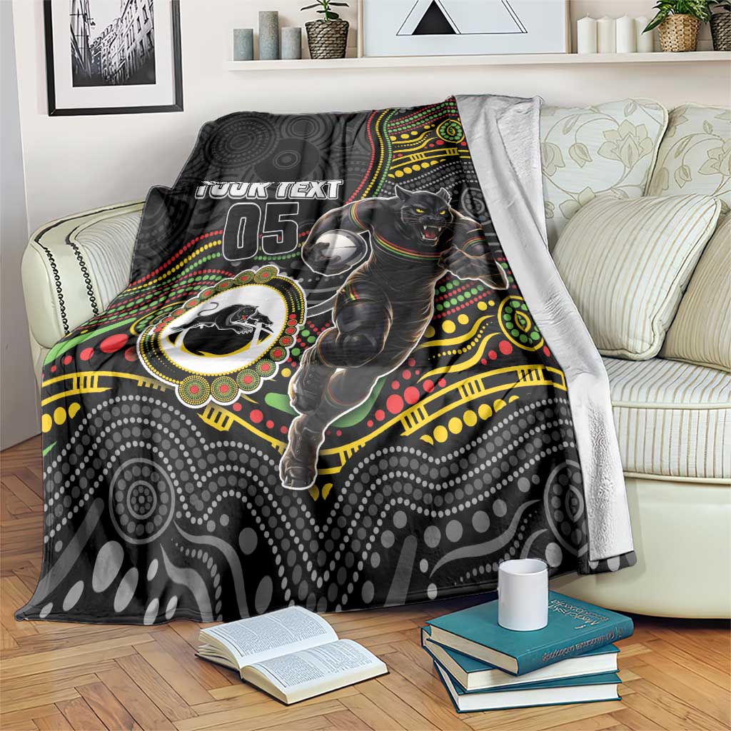 Custom Panthers Blanket Warrior Mascot With Aboriginal Indigenous
