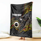 Custom Panthers Blanket Warrior Mascot With Aboriginal Indigenous