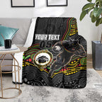 Custom Panthers Blanket Warrior Mascot With Aboriginal Indigenous