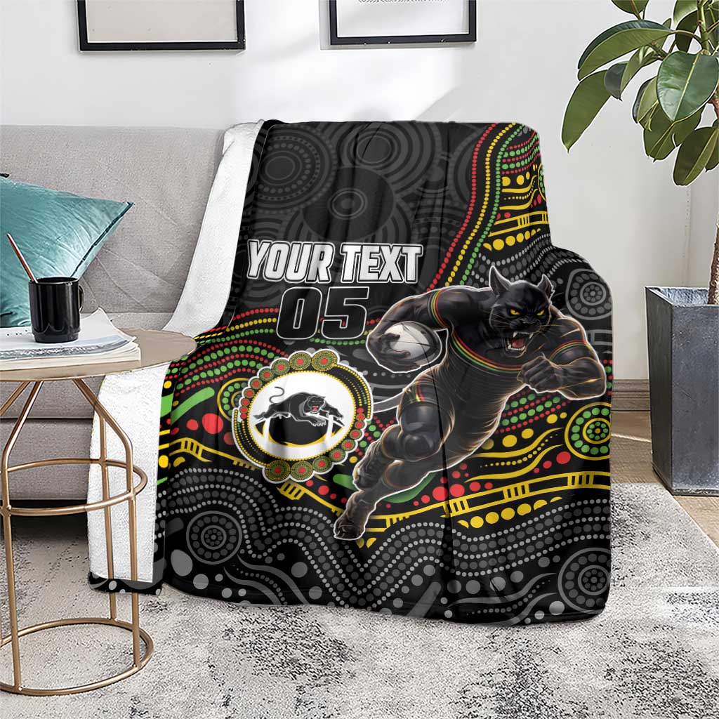 Custom Panthers Blanket Warrior Mascot With Aboriginal Indigenous